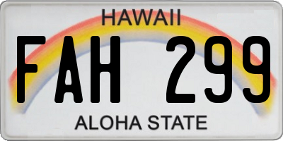 HI license plate FAH299