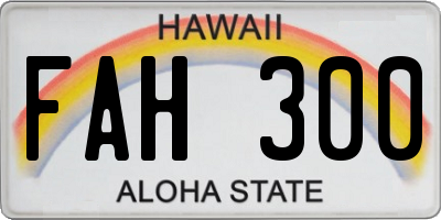 HI license plate FAH300