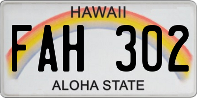 HI license plate FAH302