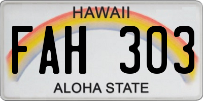 HI license plate FAH303