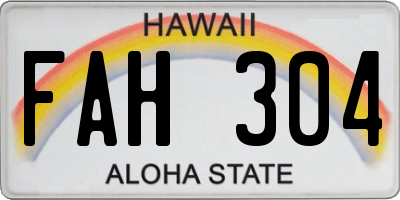 HI license plate FAH304