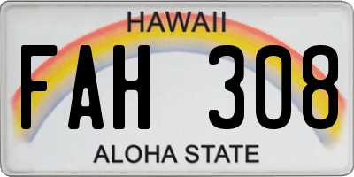 HI license plate FAH308
