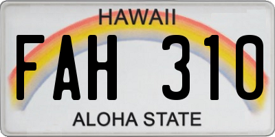 HI license plate FAH310