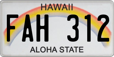 HI license plate FAH312