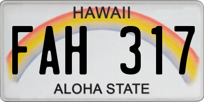HI license plate FAH317
