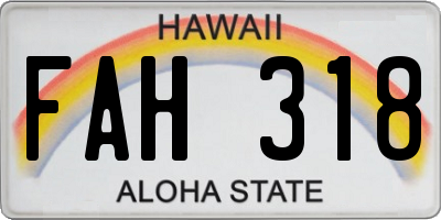 HI license plate FAH318