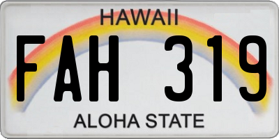 HI license plate FAH319