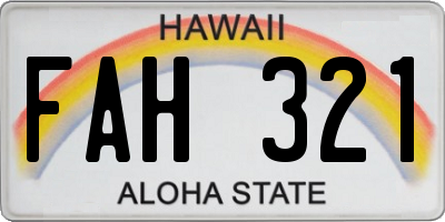 HI license plate FAH321