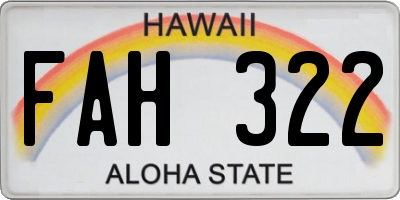 HI license plate FAH322