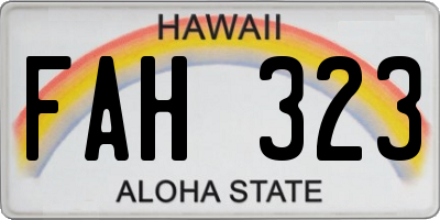 HI license plate FAH323
