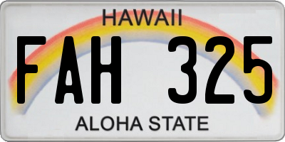 HI license plate FAH325