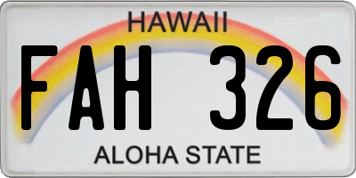 HI license plate FAH326