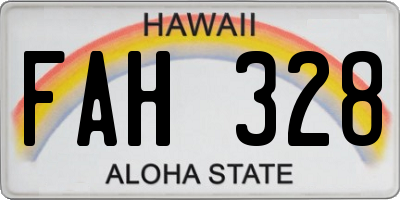 HI license plate FAH328