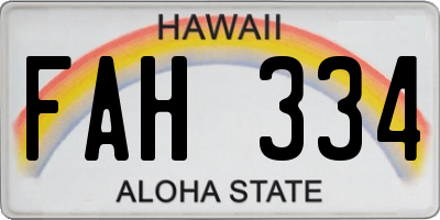 HI license plate FAH334