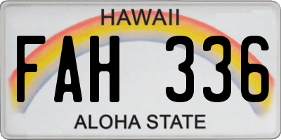 HI license plate FAH336