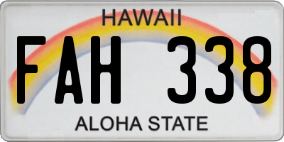 HI license plate FAH338