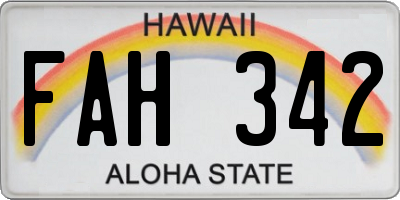 HI license plate FAH342
