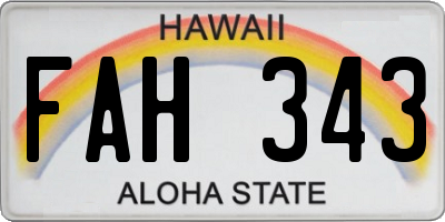 HI license plate FAH343