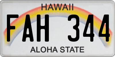 HI license plate FAH344