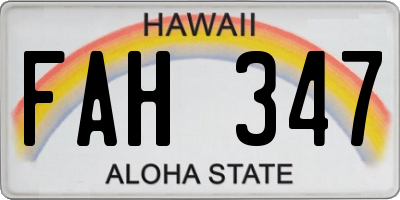 HI license plate FAH347