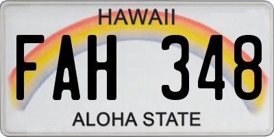 HI license plate FAH348