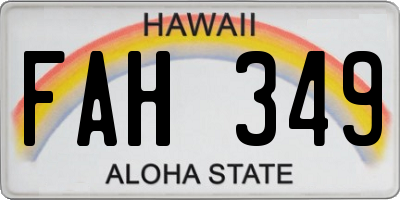 HI license plate FAH349