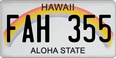 HI license plate FAH355