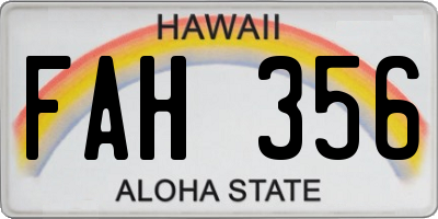 HI license plate FAH356
