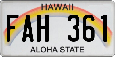 HI license plate FAH361