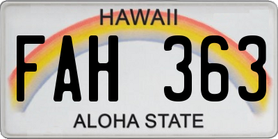 HI license plate FAH363