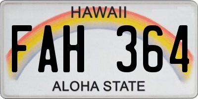 HI license plate FAH364