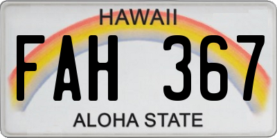 HI license plate FAH367