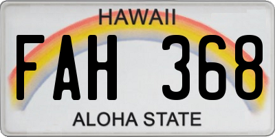 HI license plate FAH368