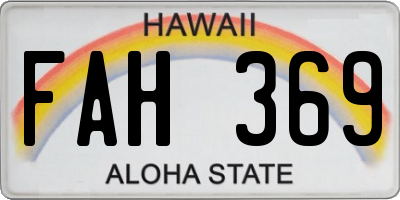 HI license plate FAH369