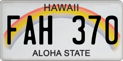 HI license plate FAH370