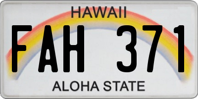 HI license plate FAH371