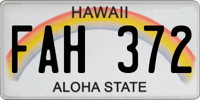 HI license plate FAH372