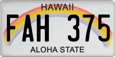 HI license plate FAH375