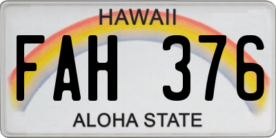 HI license plate FAH376