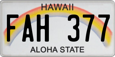 HI license plate FAH377
