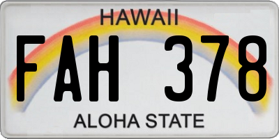 HI license plate FAH378