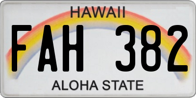 HI license plate FAH382