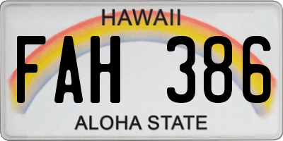 HI license plate FAH386