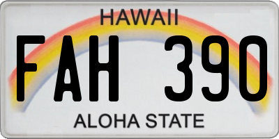 HI license plate FAH390