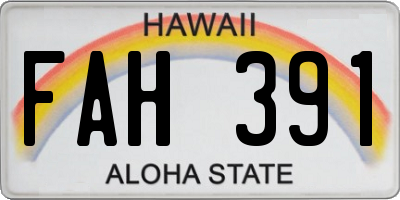 HI license plate FAH391