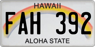 HI license plate FAH392