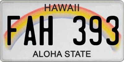 HI license plate FAH393