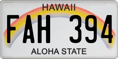 HI license plate FAH394