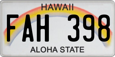 HI license plate FAH398