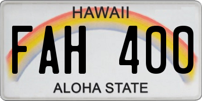 HI license plate FAH400